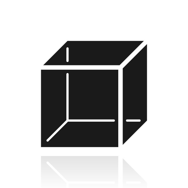 多维数据集。白色背景上反射的图标图片下载