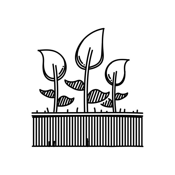 农业和农业，向上生长线图标，素描设计，像素完美，可编辑的笔画。图片下载