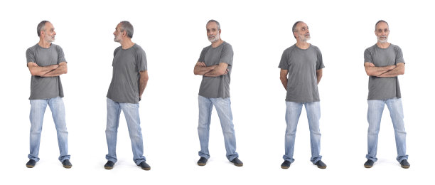 男人被隔离在白色背景上图片下载