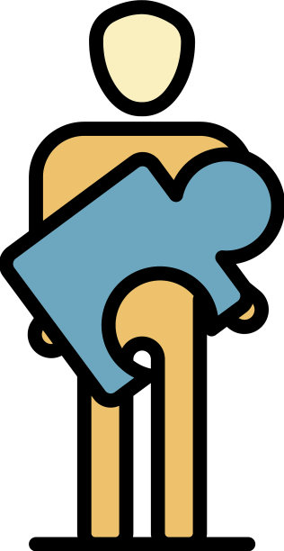 男取拼图图标颜色轮廓图片下载