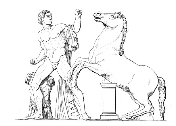 古董插图:罗马艺术，驯马师图片下载