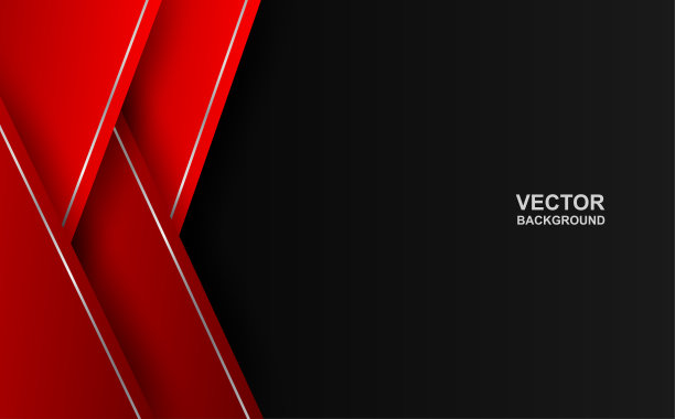 摘要红黑梯度几何重叠形状背景。向量。图片下载