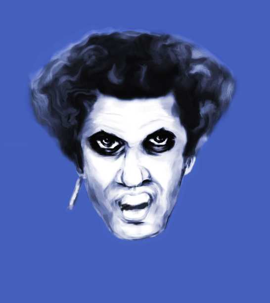 一个男人象征着愤怒，偏执，侵略。用蜡笔技法制作的图片下载