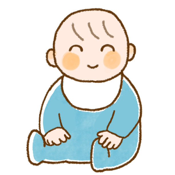 一个笑着的婴儿的插图图片下载