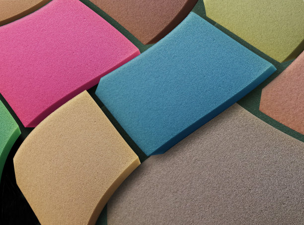 彩色弯曲方形海绵泡沫图片下载