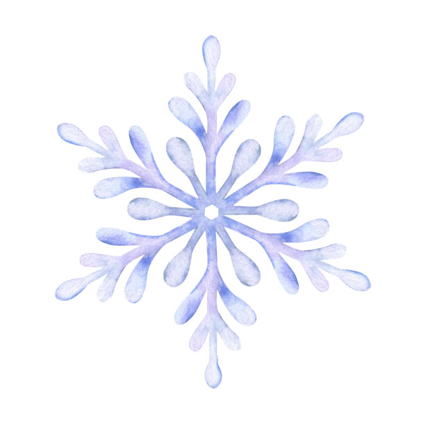 雪花。水彩插图。孤立。节日的传统装饰，象征冬天和寒冷的天气。用于卡片，海报，问候，明信片，邀请，横幅。图片下载