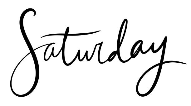 简单的设计元素日历芭蕾杂志贴纸黑色字母铭文天的一周星期六手绘风格的印刷和媒体书法图片下载