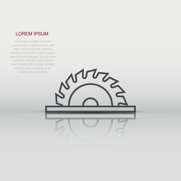 锯片图标在平面风格。圆形机器矢量插图在白色孤立的背景。转盘经营理念。图片下载