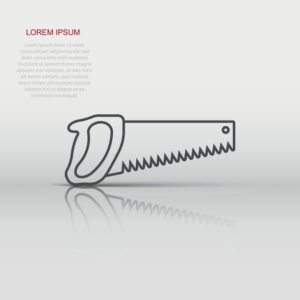 锯片图标在平面风格。工作工具矢量插图在白色孤立的背景。锤子经营理念。图片下载