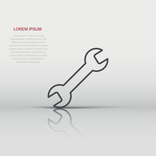 扳手图标在平面样式。扳手关键矢量插图白色孤立的背景。维修设备的经营理念。图片下载