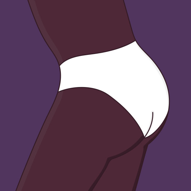 暗红色背景下穿着红色短裤的女性身体。女性身体之美。手绘矢量艺术图片下载