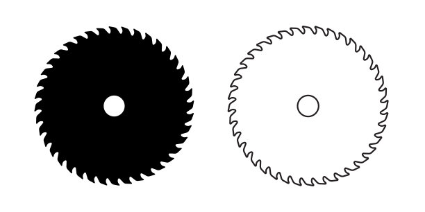 圆锯的轮廓图标符号图片下载