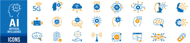 AI线条图标集合图片下载