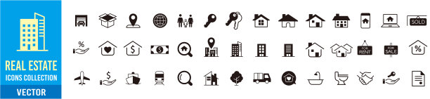 房地产图标收集向量图片下载