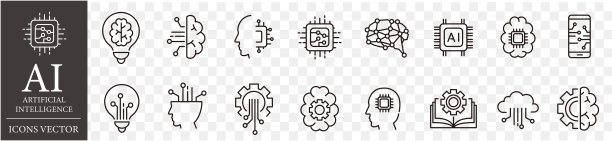 AI线条图标集合图片下载