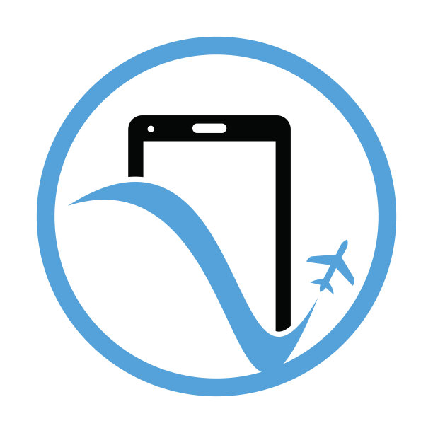 手机旅游标志设计模板。旅游去标志模板设计矢量。图片下载