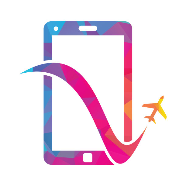 手机旅游标志设计模板。旅游去标志模板设计矢量。图片下载