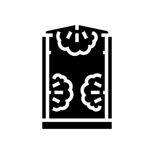 去污淋浴核能符号图标矢量插图图片下载