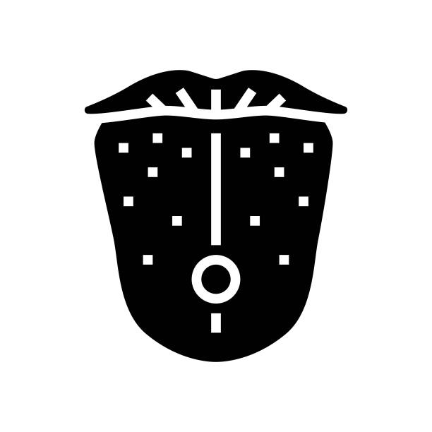 舌穿时尚美容符号图标矢量插图图片下载