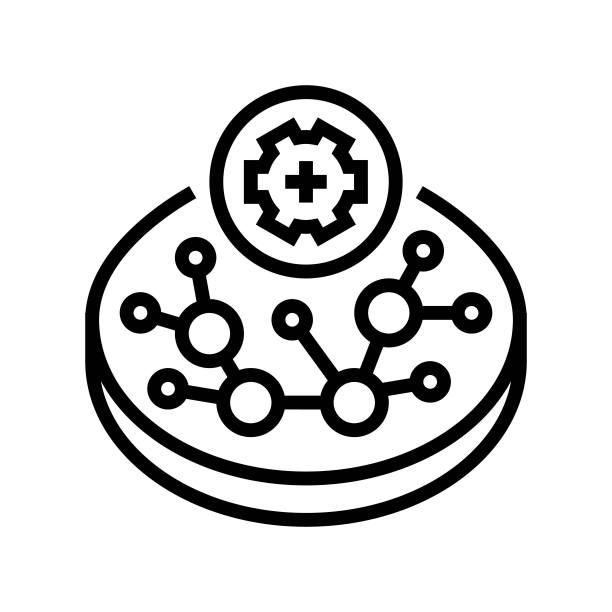 组织工程生物医学线性图标矢量图图片下载