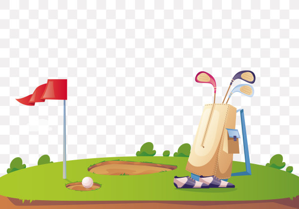 高尔夫绿地景观比赛背景概念。矢量图形设计插图图片下载