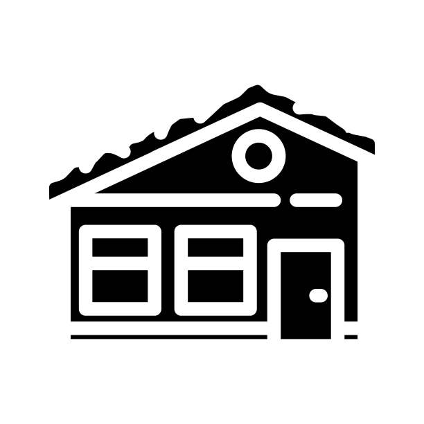 绿色屋顶环境符号图标矢量插图图片下载