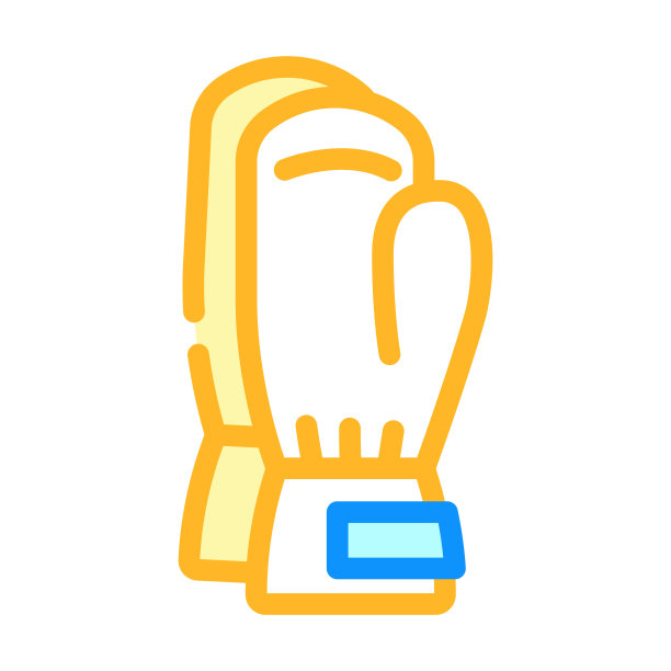 连指手套针织羊毛颜色图标矢量插图图片下载