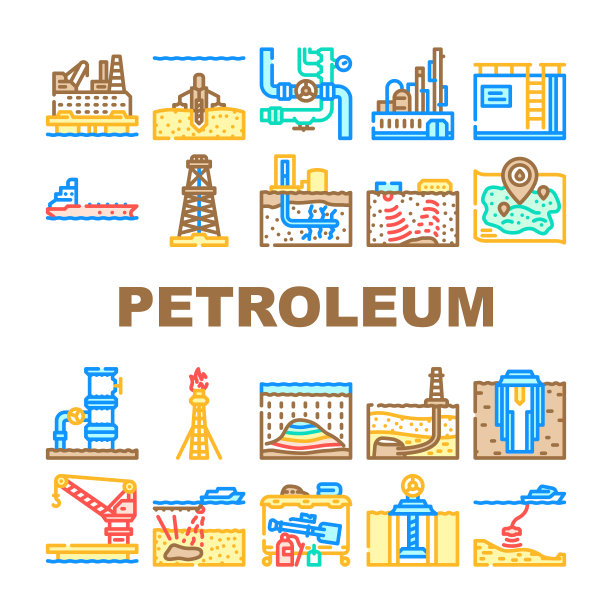 石油工业石油能源气体图标集矢量图片下载