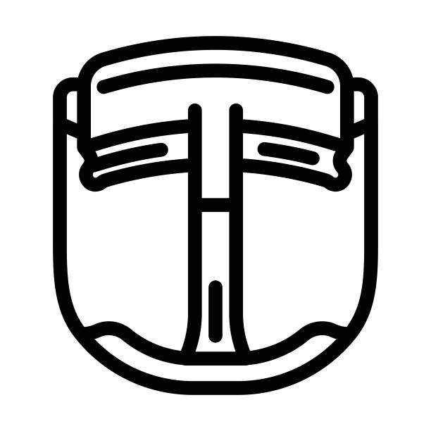 8K虚拟现实头显未来科技线性图标矢量图图片下载