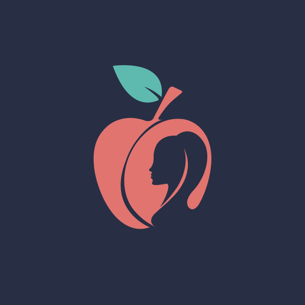 红苹果水果和美女肖像标志。夏娃是圣经中罪恶的象征。图片下载