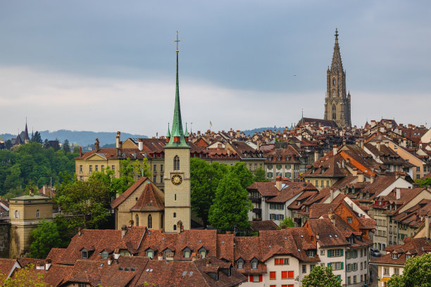 伯尔尼的风景与美丽的建筑图片下载