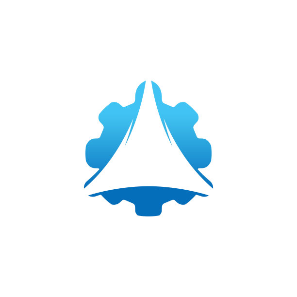 三一标志设计灵感，三一与齿轮标志隔离在白色背景上。图片下载