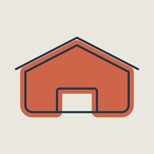 农场谷仓矢量图标。农场动物标志图片下载