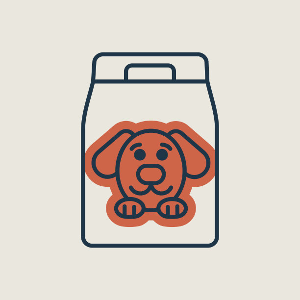狗粮袋矢量图标。宠物属相图片下载