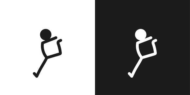 杂技图标象形图矢量设计。棍棒人物杂技运动员矢量图标标志符号象形文字图片下载