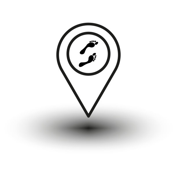 有两个脚印的地图标记。矢量插图。每股收益10。图片下载