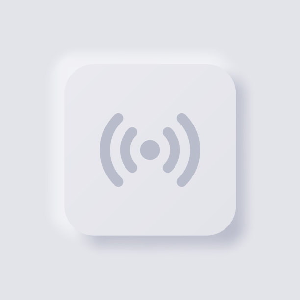 信号符号图标，白色新形态软UI设计的网页设计，应用程序的UI和更多，按钮，矢量。图片下载