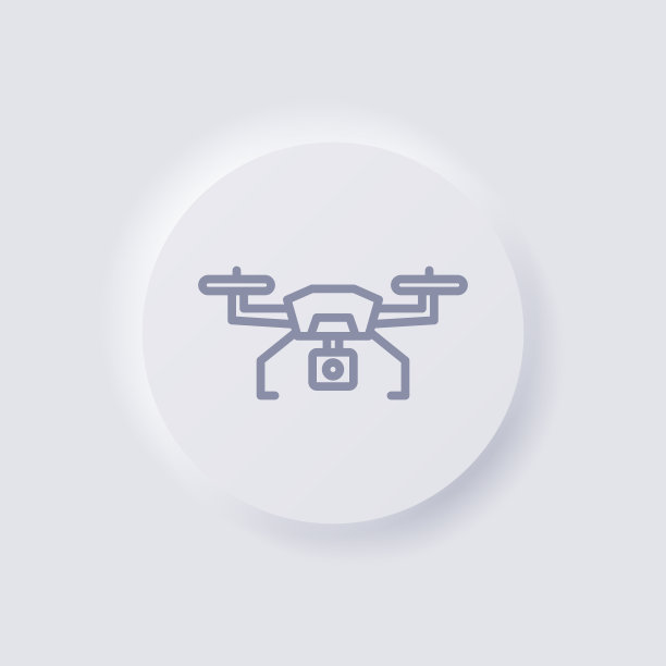 无人机图标，白色新形态软UI设计的网页设计，应用程序的UI和更多，按钮，矢量。图片下载