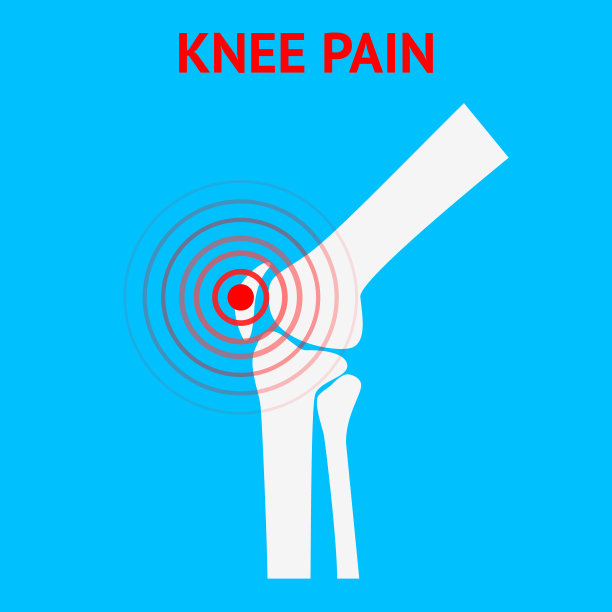 膝盖疼痛。膝盖疼痛图标孤立的白色背景。人的膝盖。矢量设计元素。图片下载
