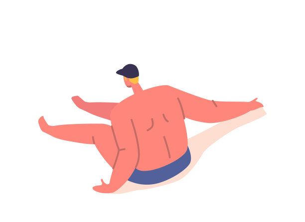 一名男子在海滩上放松，沐浴着阳光，享受着宁静的时刻。男性角色坐在沙滩上图片下载