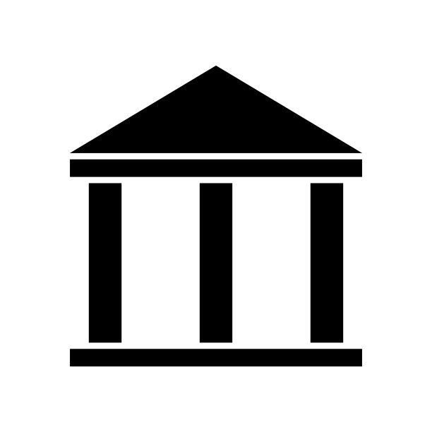 建筑大学建筑图标，博物馆罗马符号，平面设计矢量插图图片下载