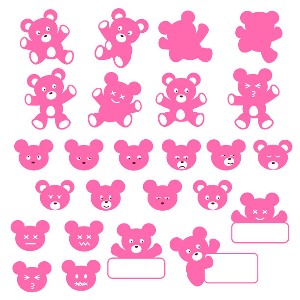 简单可爱的小熊素材收藏，图片下载