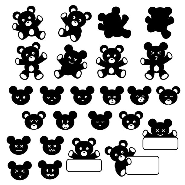 简单可爱的小熊素材收藏，图片下载