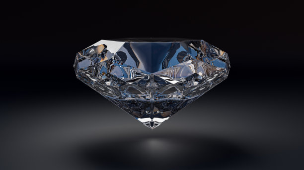 3D插图或3D渲染钻石或水晶孤立的黑色背景。图片下载