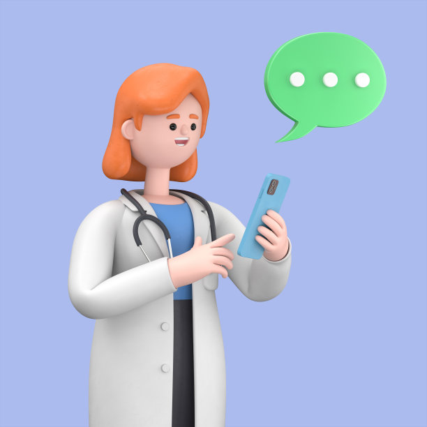 女博士Nova在智能手机上聊天的3D插图和语音气泡。卡通人物在电话里说话和打字的肖像。沟通在社交网络，移动连接。图片下载