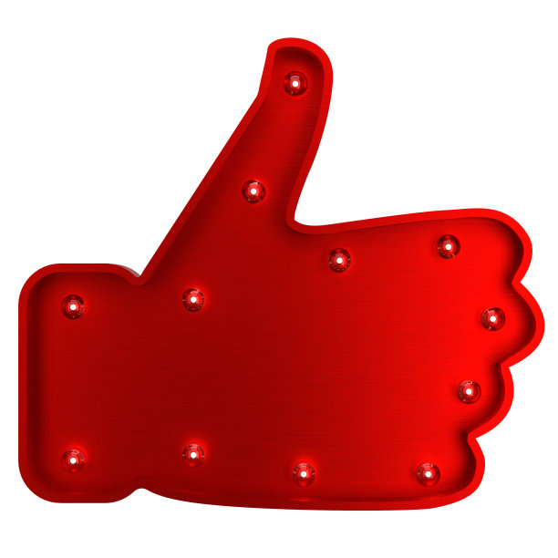 红色金属般的图标与灯泡图片下载