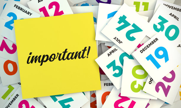 重要的便利贴和日历日期页图片下载