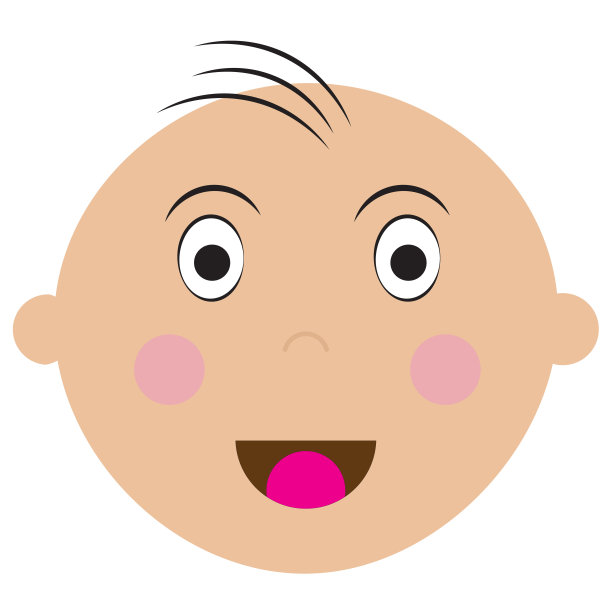 快乐的娃娃脸卡通化身矢量插图图片下载