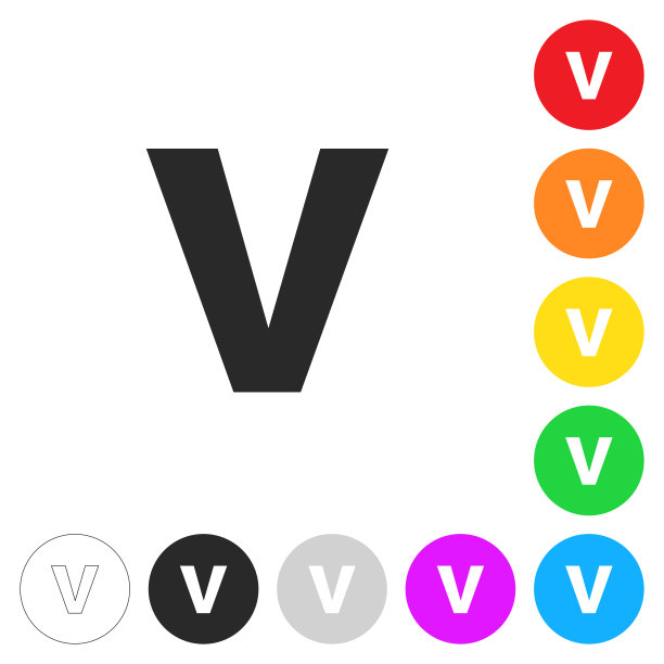 字母v图标彩色按钮图片下载