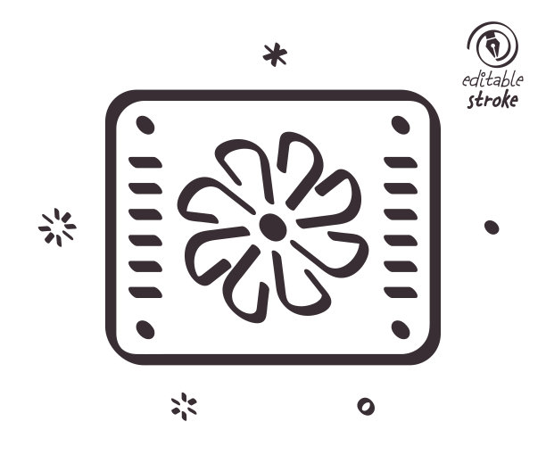 空调俏皮线条插图图片下载